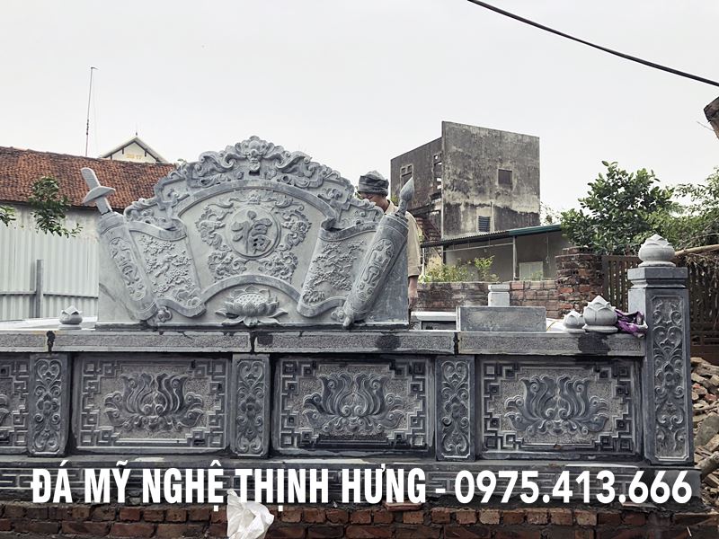 Chi tiết Cuốn thư hậu bành bằng đá xanh tự nhiên, chất lượng cao của Đá mỹ nghệ Thịnh Hưng Ninh Bình.