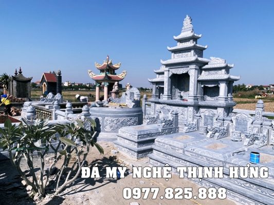 Xây Lăng Thờ Đá đẹp 3 mái cao cấp Đá mỹ nghệ Thịnh Hưng