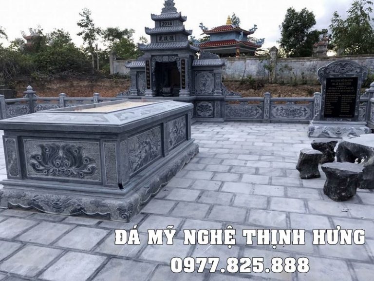 Lăng mộ đá đẹp, Mộ đá an táng 1 lần (Chôn cất 1 lần) Đá mỹ nghệ Thịnh Hưng.