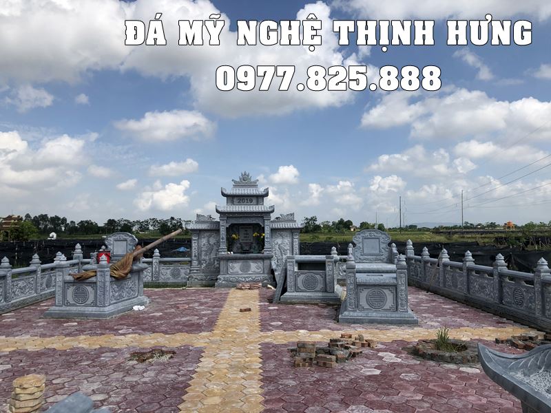 Khuôn viên thiết kế Lăng mộ đá đẹp tại Nam Định.