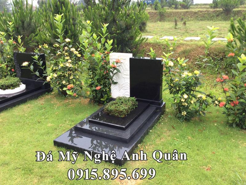 Mẫu Mộ đá đẹp - Mộ đá granite bền vững mãi theo thời gian 6 Mo da den Binh Dinh