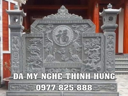 Cuốn thư đá Hạc cưỡi Rùa và chữ Phúc đẹp cho Nhà thờ họ/tổ; Từ đường