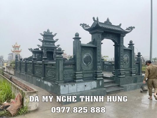 Mẫu lăng mộ đá xanh rêu đẹp Thịnh Hưng Ninh Bình