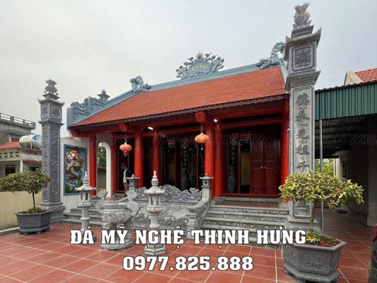 Cột đá tự nhiên - Cột đồng trụ đá (Cột đèn) nhà thờ họ; nhà thờ tổ; từ đường;...