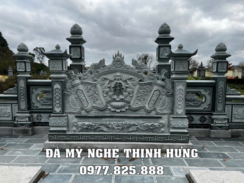Cuốn thư đá Ngũ phúc cho Lăng mộ gia tộc - Đá xanh rêu.jpg Cuốn thư đá Ngũ phúc cho Lăng mộ gia tộc - Đá xanh rêu.jpg