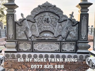 Quy trình, khảo sát, thiết kế, xây Lăng Mộ đá cho gia đình bài bản, khoa học năm 2026 20 Buc Cuon thu da ngu phuc lam mon tai khu lang mo