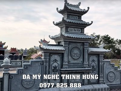 Tư vấn, khảo sát, xây Lăng Mộ đá gia đình bài bản, khoa học, đảm bảo tính phong thủy, tâm linh #langmoda 18 Chi tiet Mau lang tho da phia sau