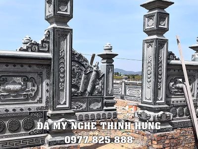 Quy trình, khảo sát, thiết kế, xây Lăng Mộ đá cho gia đình bài bản, khoa học năm 2026 21 Chi tiet hai cot tru da vao lang mo