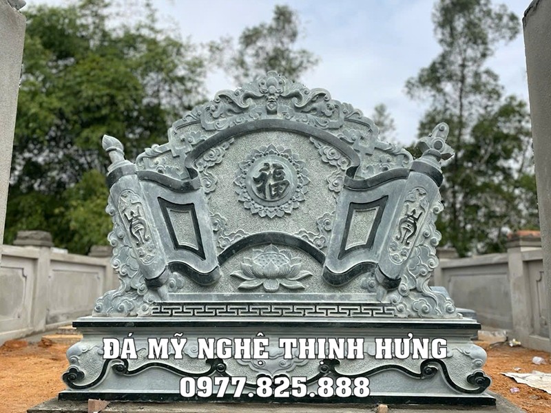 Lưu ý sửa lăng mộ, cải tạo khu lăng mộ cho Ông Bà, Cha Mẹ #langmoda 18 Mẫu Cuốn thư đá xanh rêu cho khu Lăng mộ gia đình 133cm