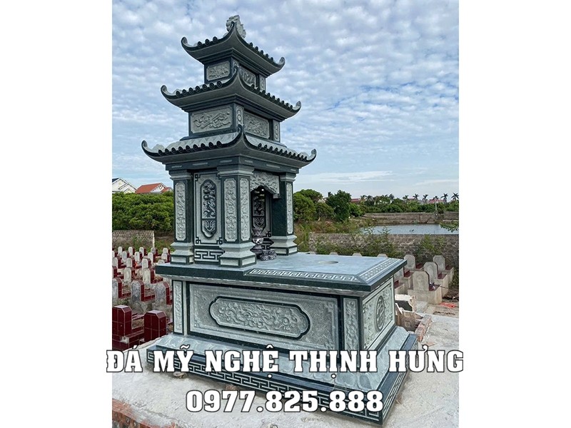 Mẫu Mộ đá 3 mái đẹp - Mộ 3 mái tại làng đá Ninh Bình 15 Mẫu Mộ đá 3 mái đẹp - Mộ 3 mái tại làng đá Ninh Bình