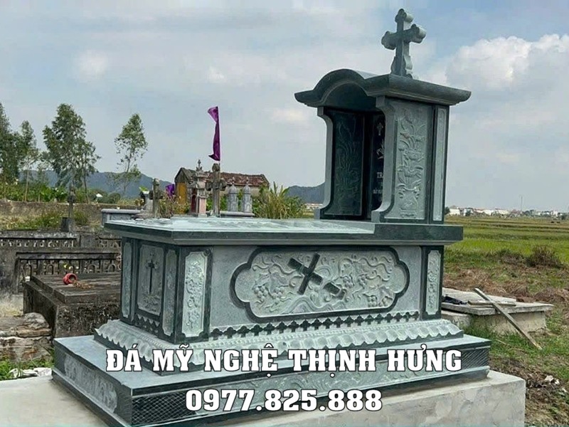 Mẫu Mộ đá công giáo 1 mái vòm đẹp (mộ công giáo 1 mái) 15 Mẫu Mộ đá công giáo 1 mái vòm đẹp