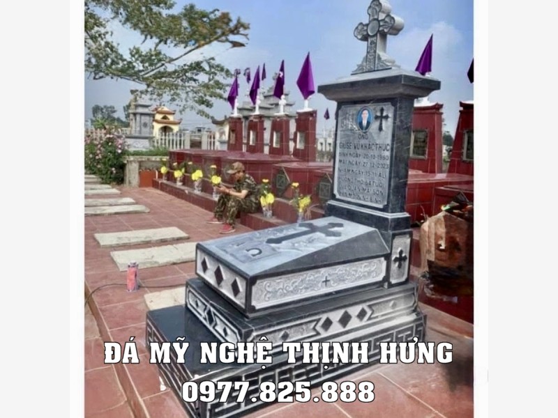 Mẫu Mộ đá công giáo 3 cấp đẹp - Mộ Công giáo đẹp 15 Mẫu Mộ đá công giáo 3 cấp đẹp - Mộ Công giáo đẹp