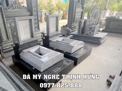 Chọn ngày, xem ngày xây mộ 2026 - Lưu ý khi xây mộ năm 2026 17 Mau-Mo-da-granite-den-trang-ket-hop-KT-81cm-x-133cm.jpg