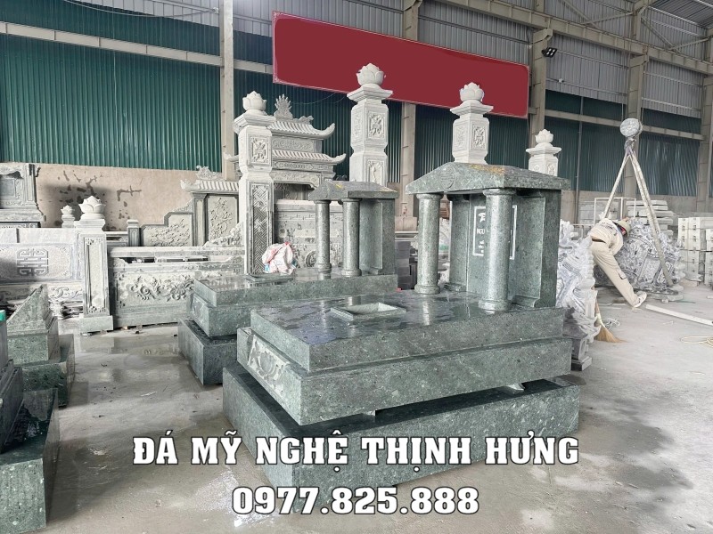 Mẫu Mộ đá hoa cương có mái che (mộ granite có mái che cung thờ) 15 Mẫu Mộ đá hoa cương đẹp - Mộ hoa cương có mái che