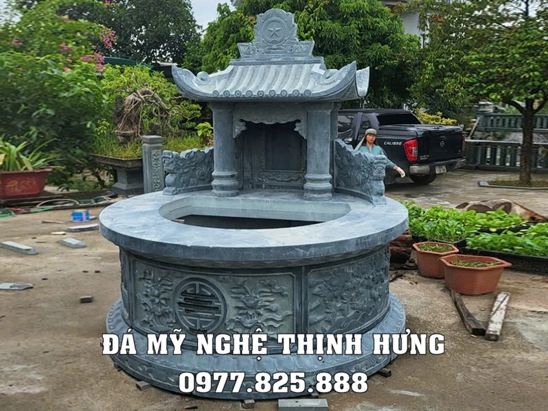 Mẫu Mộ đá tròn có mái che - Mộ tổ tròn đẹp - chuẩn phong thủy 15 Mẫu Mộ đá tròn có mái che - Mộ tổ tròn đẹp - chuẩn phong thủy
