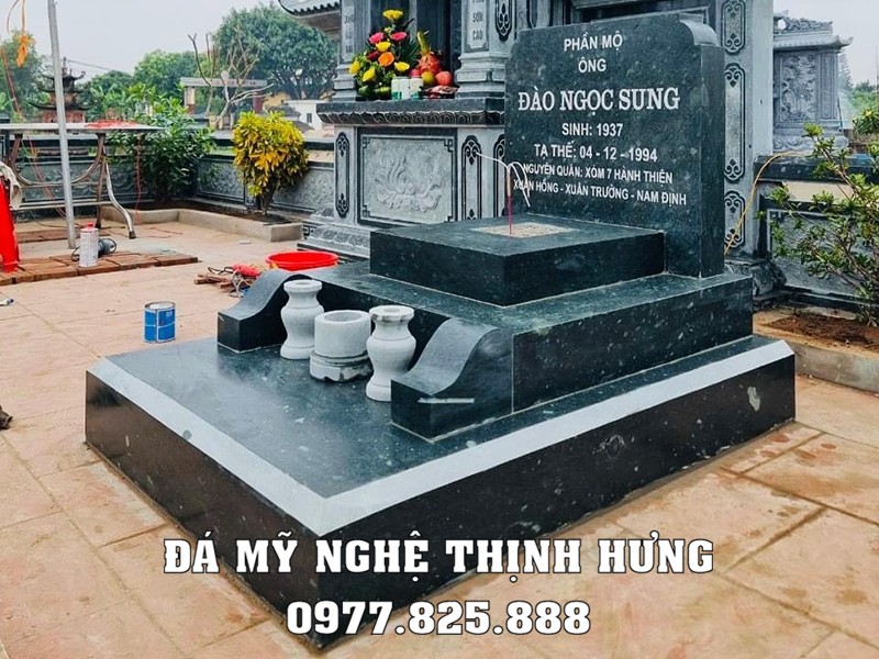 Mẫu Mộ đá xanh granite đơn giản - Mộ granite 3 cấp 15 Mẫu Mộ đá xanh granite đơn giản - Mộ granite 3 cấp