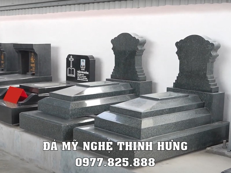Mẫu Mộ đá granite Bình Định đẹp 89cm x 147cm 16 Mẫu Mộ granite ghi xám Bình Định