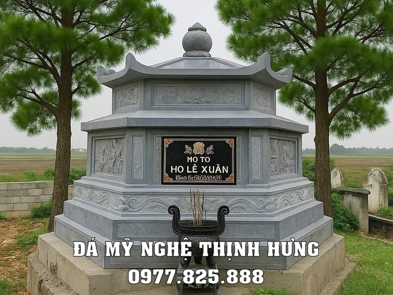 Xây Lăng Mộ tổ bát giác đẹp - Mẫu Mộ tổ bát giác 2023 13 Mau-Mo-to-Ho-Le-Mo-to-Luc-giac-2-tang-mai.jpg