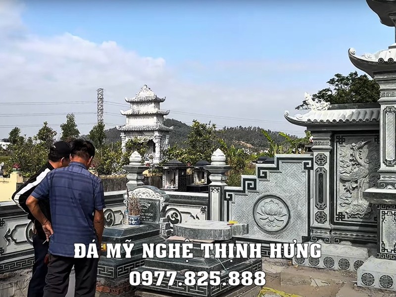 Tư vấn, khảo sát, xây Lăng Mộ đá gia đình bài bản, khoa học, đảm bảo tính phong thủy, tâm linh #langmoda 24 Mẫu mộ đá 3 cấp đá xanh rêu