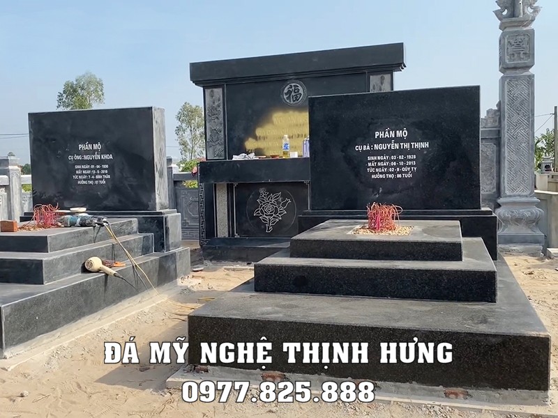 Xây Lăng Mộ đá cho Bố Mẹ bằng đá granite đen Ấn Độ - Mẫu Mộ granite đẹp 32 Mộ đá granite đen Ấn Độ đẹp