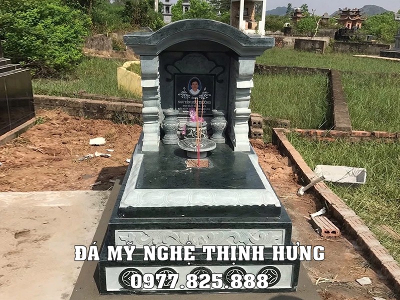 Mẫu Mộ đá 1 mái vòm 3 cấp đẹp - Mộ đá xanh rêu #moda 15 Mộ đá một mái đẹp - Mộ mái vòm 3 cấp