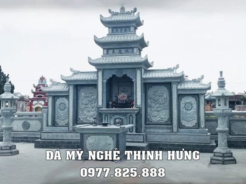 Lầu thờ đá cho khu Lăng Mộ đá của Bố Mẹ - Ông Bà 18 Quý khách tham khảo thêm Mẫu Lăng thờ đá 3 mái đẹp