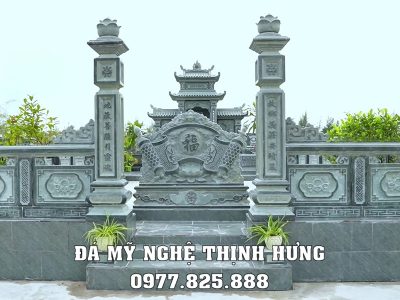 Xây Lăng Mộ đá tại Hải Phòng cho gia đình uy tín, chất lượng, diện tích 55m2 28 Cong da song tru cho khu Lang Mo da xanh reu