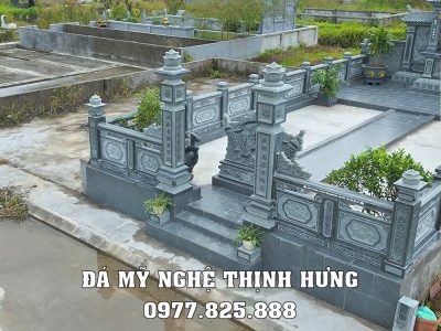 Xây Lăng Mộ đá tại Hải Phòng cho gia đình uy tín, chất lượng, diện tích 55m2 14 Khuon vien quy hoach dep bai ban cho khu lang mo gia dinh