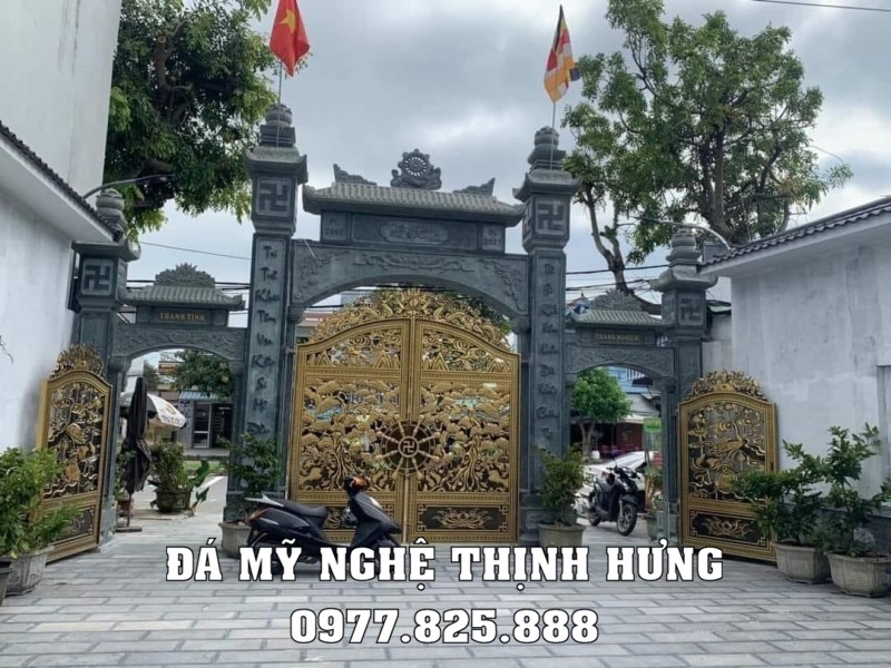 Mẫu Cổng đá tam quan cho Nhà chùa, Đình, Đền 14 Mau Cong da Chua dep