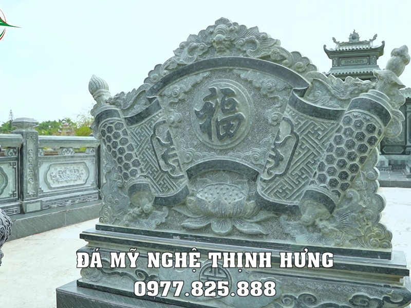 Xây Lăng Mộ đá tại Hải Phòng cho gia đình uy tín, chất lượng, diện tích 55m2 36 Mẫu Cuốn thư đá rộng 147cm tại Hải Phòng