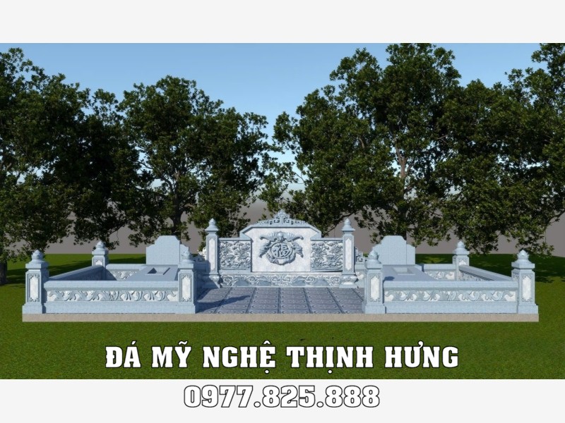 Thiết kế khu lăng mộ đá ngang diện tích 3x8m (lăng mộ ngang) 1 Mẫu thiết kế lăng mộ đá ngang #langmoda