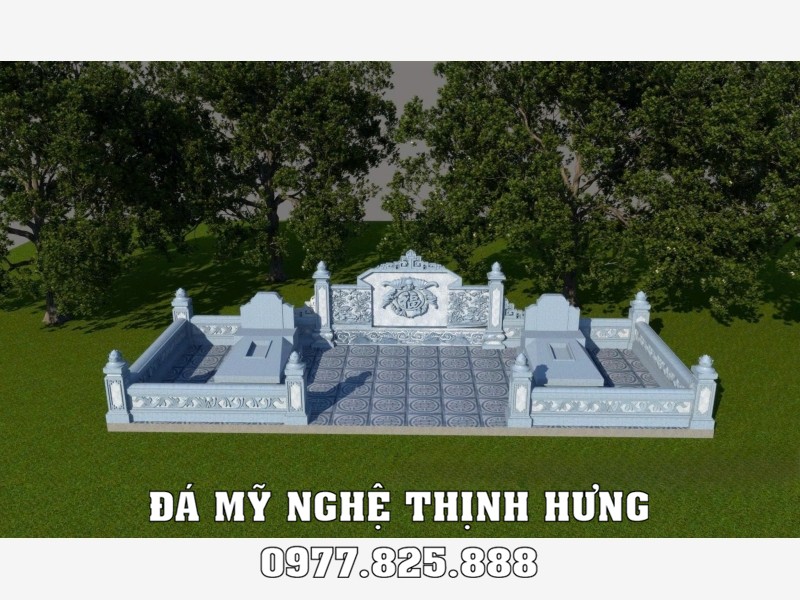 Thiết kế khu lăng mộ đá ngang diện tích 3x8m (lăng mộ ngang) 2 Thiết kế lăng mộ 3x8m - khu lăng mộ ngang