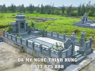 Xây Lăng Mộ đá tại Hải Phòng cho gia đình uy tín, chất lượng, diện tích 55m2 24 Xay Lang mo bang da xanh reu dep tai Hai Phong