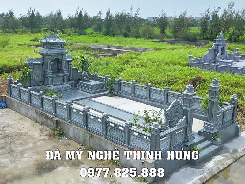 Xây Lăng Mộ đá tại Hải Phòng cho gia đình uy tín, chất lượng, diện tích 55m2 42 Xây Lăng mộ bằng đá xanh rêu đẹp tại Hải Phòng
