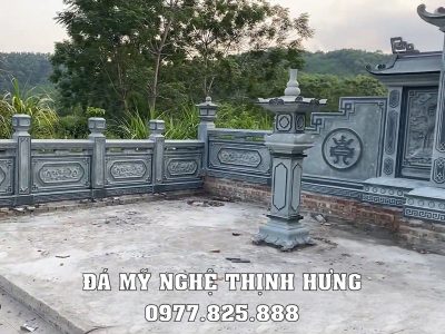 Chi tiet lan can canh lang tho va den da trang tri