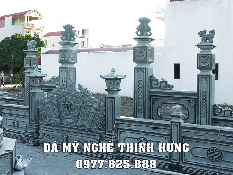 Tư Vấn Xây Lăng Mộ Tổ Tại Ninh Bình Uy Tín – Chất Lượng – Chuẩn Phong Thủy 34 Bình phong lăng mộ tổ đẹp