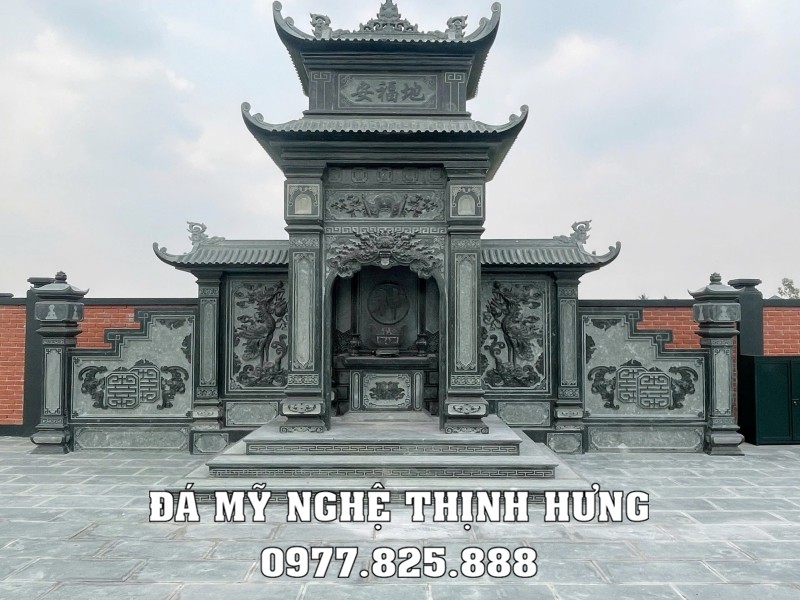 Lầu thờ đá 2 mái (Long đình đá 2 mái) cho Khu Lăng Mộ tổ gia tộc, dòng họ 15 Lầu thờ đá 2 mái - Long đình đá cho khu lăng mộ tổ