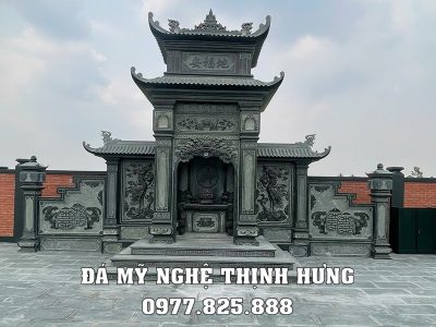 Lầu thờ đá 2 mái (Long đình đá 2 mái) cho Khu Lăng Mộ tổ gia tộc, dòng họ 14 Mau Long dinh da 2 mai Lang tho 2 mai cho khu Lang Mo da gia toc